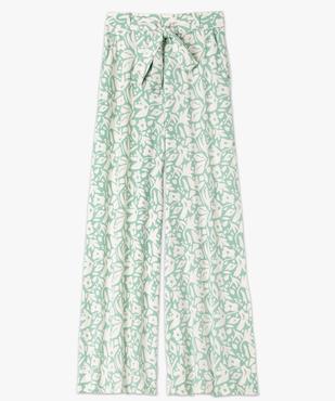 Pantalon large et fluide à taille haute ceinturée femme vue4 - GEMO 4G FEMME - GEMO