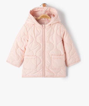 Blouson bébé fille matelassé à capuche vue1 - GEMO 4G BEBE - GEMO
