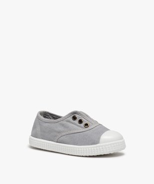 Baskets fille élastiquées en toile unie et bout renforcé vue2 - GEMO (ENFANT) - GEMO