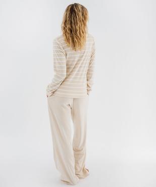 Pyjama femme en velours doux femme - LuluCastagnette vue3 - LULUCASTAGNETTE - GEMO