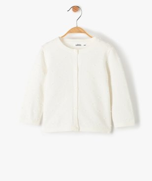 Gilet bébé fille avec petits pois en relief vue1 - GEMO(BEBE DEBT) - GEMO