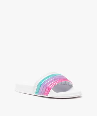 Mules de piscine fille à bandeau arc-en-ciel pailleté vue2 - GEMO (ENFANT) - GEMO