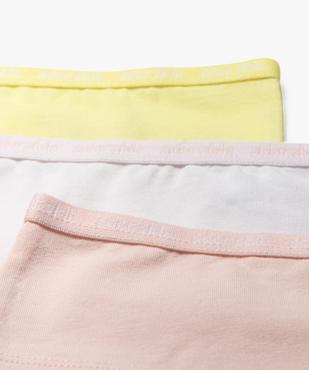 Shorties en coton biologique fille (lot de 3) vue2 - GEMO 4G FILLE - GEMO