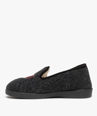 Chaussons homme charentaises en feutrine brodée vue3 - GEMO(HOMWR HOM) - GEMO