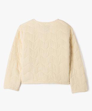 Veste zippée et matelassée coupe droite fille vue4 - GEMO (ENFANT) - GEMO