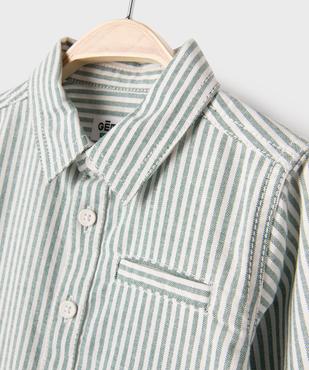 Chemise rayée en coton bébé garçon vue2 - GEMO 4G BEBE - GEMO