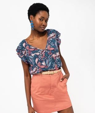 Blouse sans manches en viscose froissée femme vue1 - GEMO(FEMME PAP) - GEMO