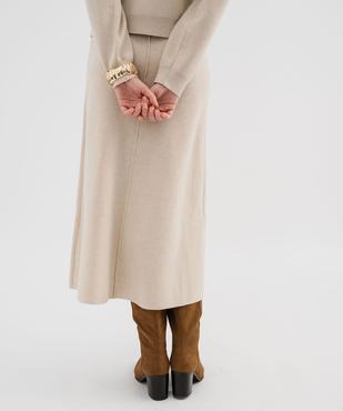 Jupe longue en maille tricotée femme vue4 - GEMO 4G FEMME - GEMO