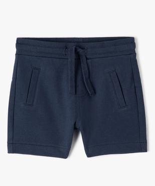 Short bébé garçon en maille avec ceinture bord-côte vue1 - GEMO(BEBE DEBT) - GEMO