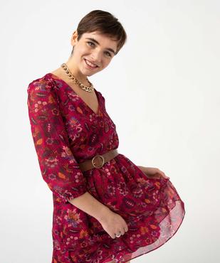Robe femme à manches longues avec motifs fleuris vue1 - GEMO(FEMME PAP) - GEMO