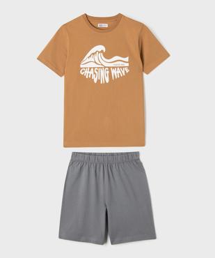 Pyjashort bicolore avec motif vague garçon vue1 - GEMO 4G GARCON - GEMO