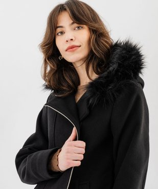 Manteau à capuche avec fermeture asymétrique femme vue2 - GEMO(FEMME PAP) - GEMO