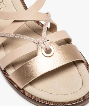 Sandales femme à talon plat et brides métallisées vue6 - GEMO (CASUAL) - GEMO