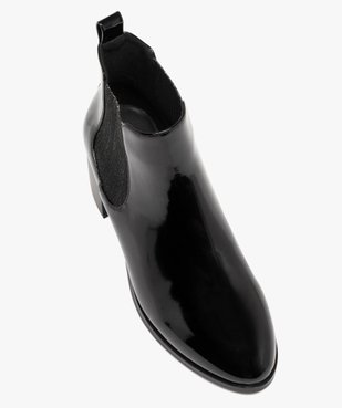 Bottines femme à talon carré dessus vernis style Chelsea détail pailleté vue6 - GEMO(URBAIN) - GEMO
