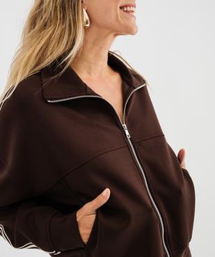 Sweat zippé à col montant et coupe loose femme vue2 - GEMO(FEMME PAP) - GEMO