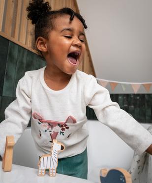 Pyjama 2 pièces en velours avec motif biche brodé bébé fille vue6 - GEMO 4G BEBE - GEMO
