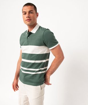 Polo manches courtes bicolore homme vue1 - GEMO (HOMME) - GEMO