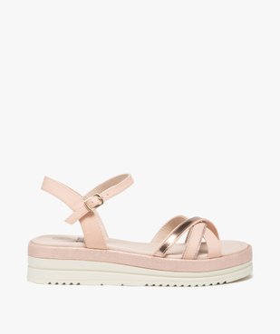Sandales fille compensées à brides unies avec détails brillants vue1 - LOVELY WINGS - GEMO