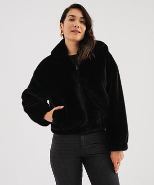 Blouson à capuche en fourrure imitation femme vue2 - GEMO 4G FEMME - GEMO