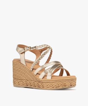 Sandales à brides avec semelle plateforme aspect corde femme - Valentina Baldano vue3 - VALENTINA BALDA - GEMO