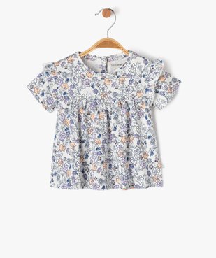 Tee-shirt manches courtes large à fleurs bébé fille - LuluCastagnette vue1 - LULUCASTAGNETTE - GEMO