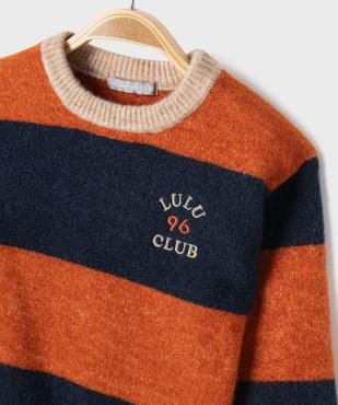 Pull rayé avec de la laine bébé garçon – LuluCastagnette vue2 - LULUCASTAGNETTE - GEMO