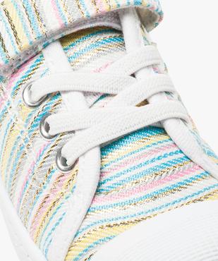 Tennis fille rayée et dorée à scratch et lacets élastiques vue6 - GEMO (ENFANT) - GEMO