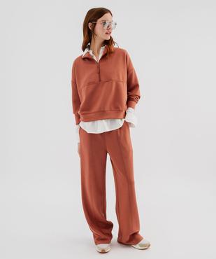 Sweat en maille souple à col zippé femme vue4 - GEMO(FEMME PAP) - GEMO
