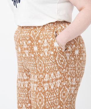 Pantalon femme grande taille imprimé coupe large vue2 - GEMO (G TAILLE) - GEMO