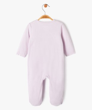 Pyjama dors-bien en velours avec motif pailleté bébé fille vue3 - GEMO(BB COUCHE) - GEMO