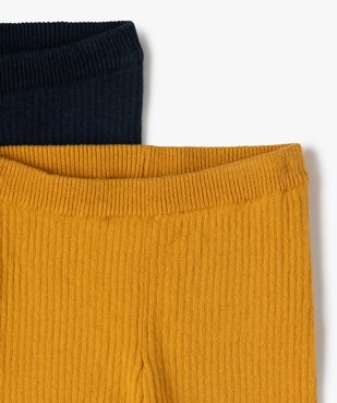 Pantalon bébé en maille côtelée (lot de 2) vue2 - GEMO(BB COUCHE) - GEMO