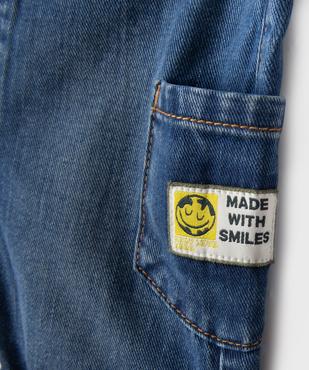 Salopette courte en jean bébé garçon vue3 - GEMO(BEBE DEBT) - GEMO