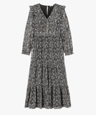 Robe longue à manches longues motif fleuri femme vue4 - GEMO(FEMME PAP) - GEMO