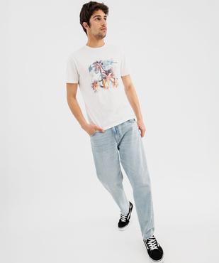 Tee-shirt manches courtes motif palmiers homme vue4 - GEMO 4G HOMME - GEMO