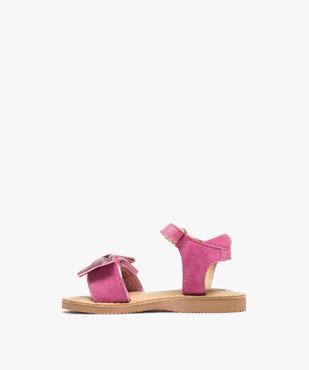 Sandales en cuir à scratch et gros nœud bébé fille - Na! vue3 - NA! GEMO FOR GOOD - GEMO