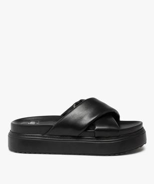Mules femme plateforme à larges brides rembourrées vue1 - GEMO (CASUAL) - GEMO