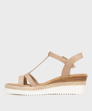 Sandales à talon compensé et bride pailletée femme vue3 - VALENTINA BALDA - GEMO