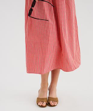 Robe longue à fines bretelles à motif vichy femme vue4 - GEMO(FEMME PAP) - GEMO