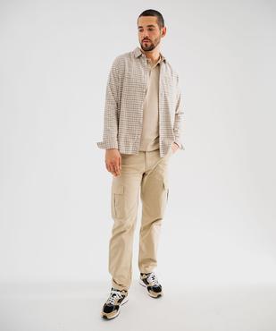 Pantalon cargo loose coloris unique homme vue6 - GEMO 4G HOMME - GEMO