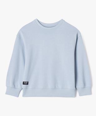 Sweat uni avec intérieur bouclette garçon vue1 - GEMO (ENFANT) - GEMO