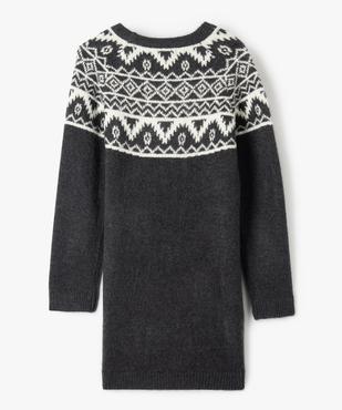 Robe pull fille en maille jacquard à paillettes vue3 - GEMO (ENFANT) - GEMO