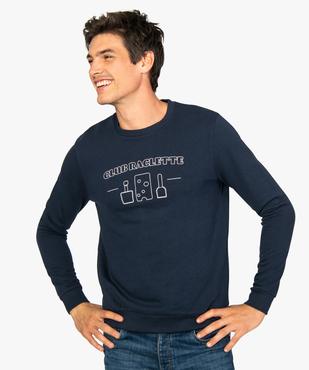 Sweat homme molletonné avec motif humoristique vue1 - GEMO (HOMME) - GEMO
