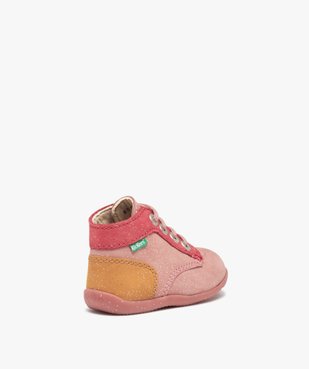 Chaussures premiers pas bébé fille en cuir multicolores - Kickers vue4 - KICKERS - GEMO