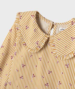 Chemise rayée avec grand col Claudine fille vue4 - GEMO (ENFANT) - GEMO