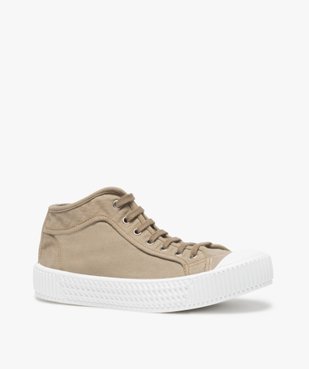 Tennis homme en toile unie semi-montantes vue2 - GEMO (CASUAL) - GEMO