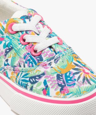 Baskets en toile imprimé tropical à lacets élastiques bébé fille vue7 - GEMO 4G BEBE - GEMO