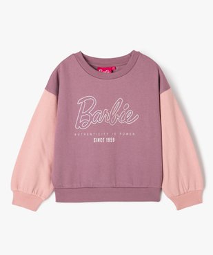 Sweat bicolore avec inscription pailletée fille - Barbie vue1 - BARBIE - GEMO