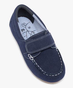 Mocassins garçon unis en suédine et à scratch vue6 - GEMO 4G GARCON - GEMO