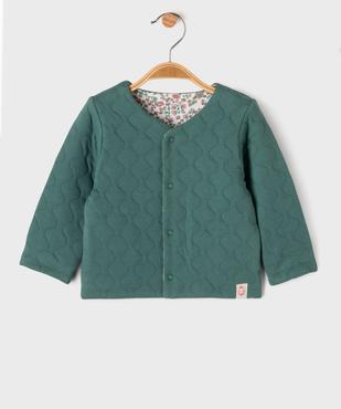 Gilet sweat réversible bébé fille vue1 - GEMO 4G BEBE - GEMO