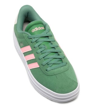 Baskets en cuir VL Court bold avec semelle plateforme femme - Adidas vue5 - ADIDAS - GEMO